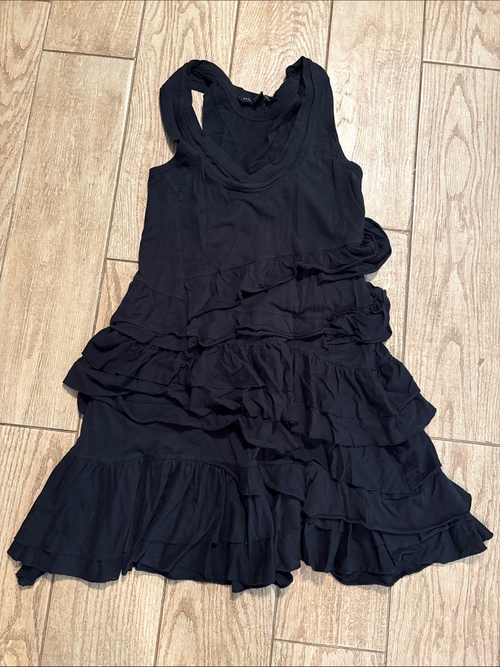Marc Jacobs Black Ruffle-Tier Dress